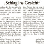 "Schlag ins Gesicht" - ein Leserbrief aus der Donau Post vom 23. Mai 2020